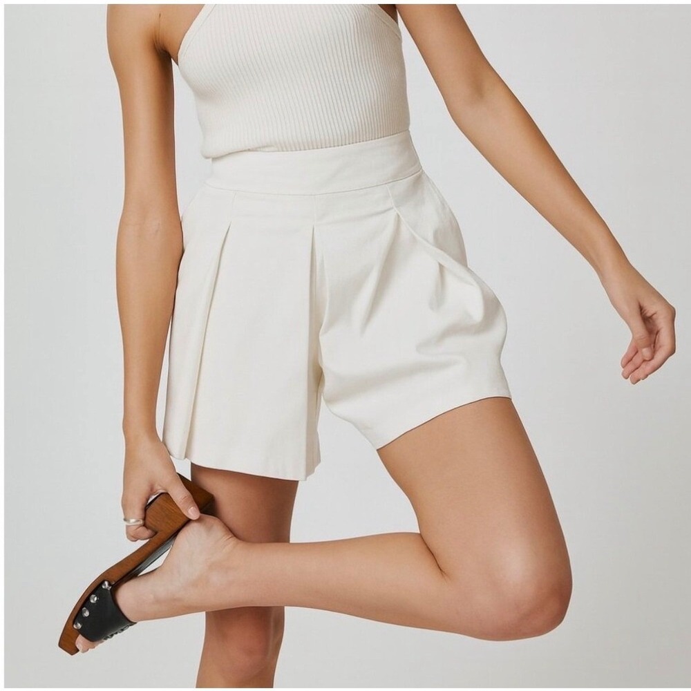 NWT Anthropologie Maeve White High Rise Pleated Skort Size 6
